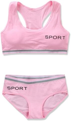 Girls’ Training Bra Set - 6PCS Girls Cotton Training Bras Sports Racerback Training Bralettes and Underwear Panties in Saudi Arabia
