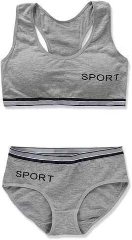 Girls’ Training Bra Set - 6PCS Girls Cotton Training Bras Sports Racerback Training Bralettes and Underwear Panties in Saudi Arabia
