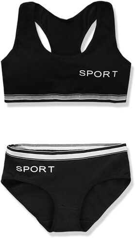 Girls’ Training Bra Set - 6PCS Girls Cotton Training Bras Sports Racerback Training Bralettes and Underwear Panties in Saudi Arabia