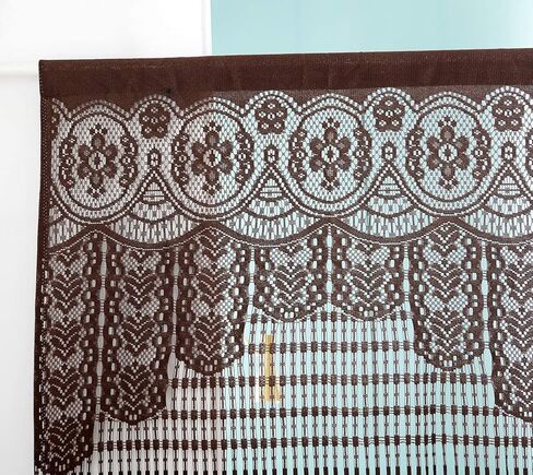 String Door Privacy Lace Curtain Macrame Boho Doorway Window Curtains for Wall Divider Windows Door Covers Decorative Room Separation (35×79in/90×200cm,Black) in Kuwait