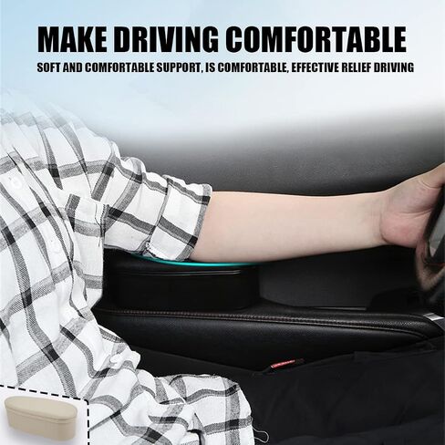 Car Armrest Support, Lift Height Forearm Comfort Storage Organizer Box, Left Elbow Anti-Fatigue Extender Pad, Auto Door Wrist Arm Rest Cushion, Car Accessories for SUV, Truck, Van (Black) in Saudi Arabia