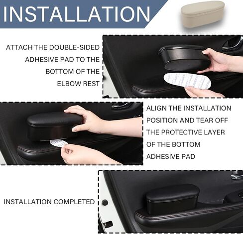 Car Armrest Support, Lift Height Forearm Comfort Storage Organizer Box, Left Elbow Anti-Fatigue Extender Pad, Auto Door Wrist Arm Rest Cushion, Car Accessories for SUV, Truck, Van (Black) in Saudi Arabia