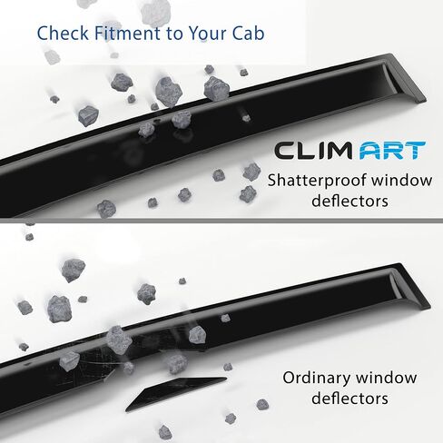 CLIM ART in-Channel Incredibly Durable Rain Guards for Toyota 4Runner 2010-2024, Original Window Deflectors, Vent Deflector, Vent Window Visors, Dark Smoke Truck Accessories, 4 pcs- 610080LP in Saudi Arabia