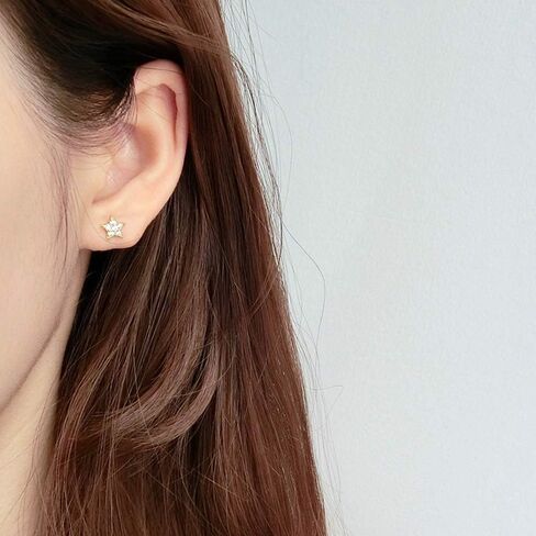 Cute Mini Moon Star Cartilage Tragus Screw Back Stud Earrings for Women Teen Girls Sterling Silver Asymmetrical CZ Crystal Earring Ear Piercing Cubic Zirconia Studs Hypoallergenic Jewelry in Saudi Arabia