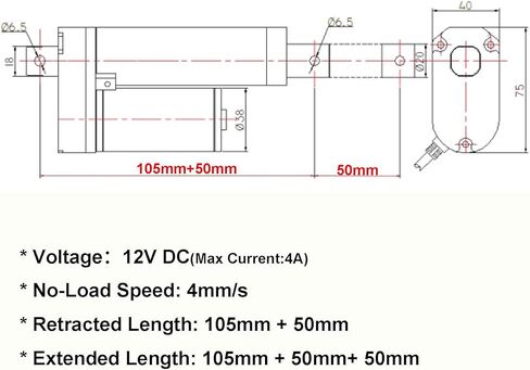 محرك خطي 12 فولت 2 بوصة (50 مم) 1500N(330LBS) محرك خطي للسكتة الدماغية للرفع، جميع التروس المعدنية، بدون تحميل: 4 مم/ثانية in Kuwait