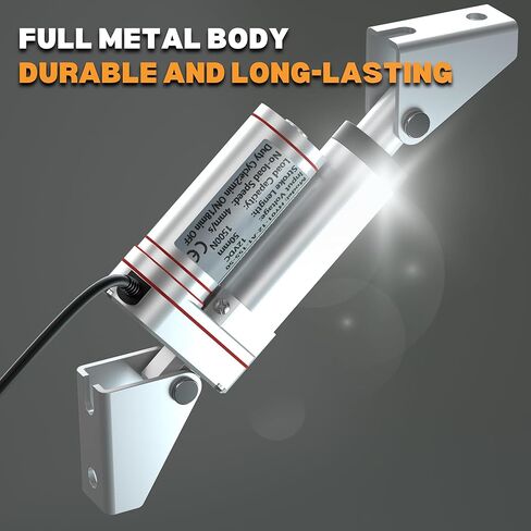 محرك خطي 12 فولت 2 بوصة (50 مم) 1500N(330LBS) محرك خطي للسكتة الدماغية للرفع، جميع التروس المعدنية، بدون تحميل: 4 مم/ثانية in Kuwait