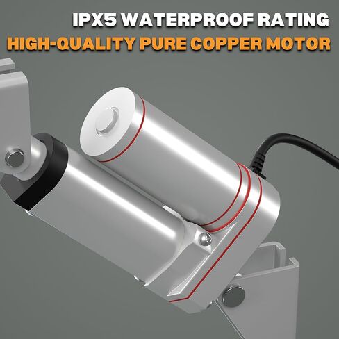 محرك خطي 12 فولت 2 بوصة (50 مم) 1500N(330LBS) محرك خطي للسكتة الدماغية للرفع، جميع التروس المعدنية، بدون تحميل: 4 مم/ثانية in Kuwait