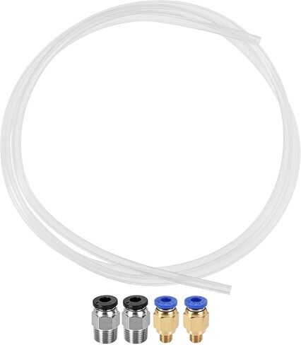 خرطوم أنابيب uxcell PTFE للطابعة ثلاثية الأبعاد 1.75 مم خيوط شفافة بطول 3.28 قدم مع تركيبات PC4-M6/M10 الهوائية in Kuwait