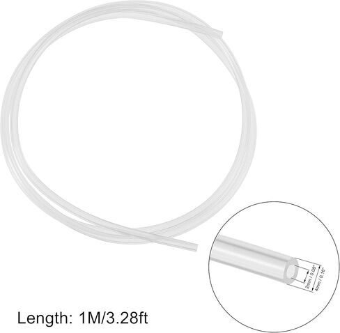 خرطوم أنابيب uxcell PTFE للطابعة ثلاثية الأبعاد 1.75 مم خيوط شفافة بطول 3.28 قدم مع تركيبات PC4-M6/M10 الهوائية in Kuwait
