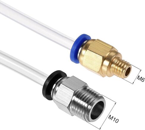 خرطوم أنابيب uxcell PTFE للطابعة ثلاثية الأبعاد 1.75 مم خيوط شفافة بطول 3.28 قدم مع تركيبات PC4-M6/M10 الهوائية in Kuwait