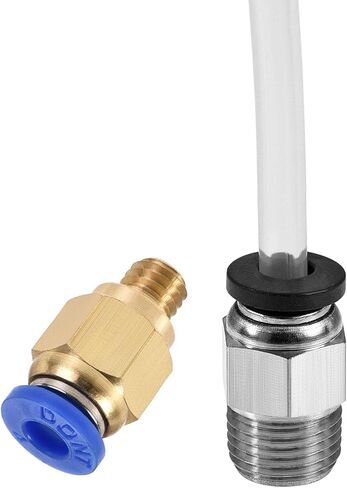 خرطوم أنابيب uxcell PTFE للطابعة ثلاثية الأبعاد 1.75 مم خيوط شفافة بطول 3.28 قدم مع تركيبات PC4-M6/M10 الهوائية in Kuwait