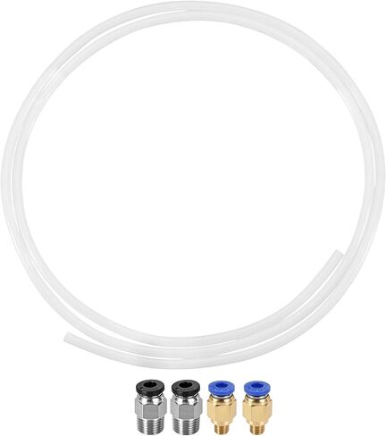 خرطوم أنابيب uxcell PTFE للطابعة ثلاثية الأبعاد 1.75 مم خيوط شفافة بطول 3.28 قدم مع تركيبات PC4-M6/M10 الهوائية in Kuwait