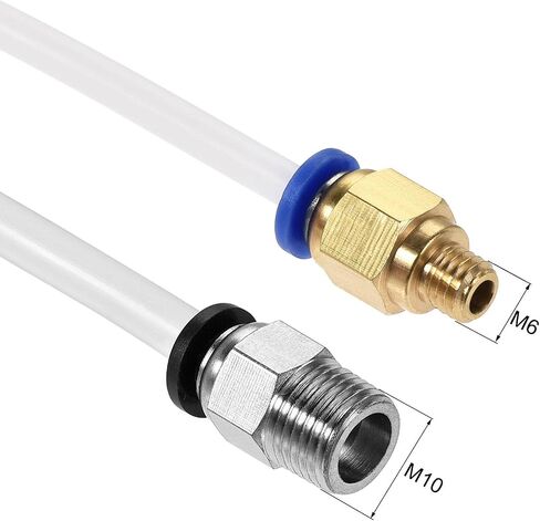 خرطوم أنابيب uxcell PTFE للطابعة ثلاثية الأبعاد 1.75 مم خيوط شفافة بطول 3.28 قدم مع تركيبات PC4-M6/M10 الهوائية in Kuwait
