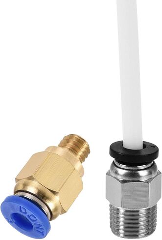 خرطوم أنابيب uxcell PTFE للطابعة ثلاثية الأبعاد 1.75 مم خيوط شفافة بطول 3.28 قدم مع تركيبات PC4-M6/M10 الهوائية in Kuwait