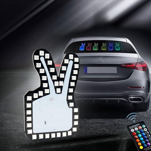 New LED RGB Thumb Colorul Gesture Light Funny Car Finger Light With Remote Road Rage Sign Finger Gesture Light (Thumb Gesture light) in Saudi Arabia