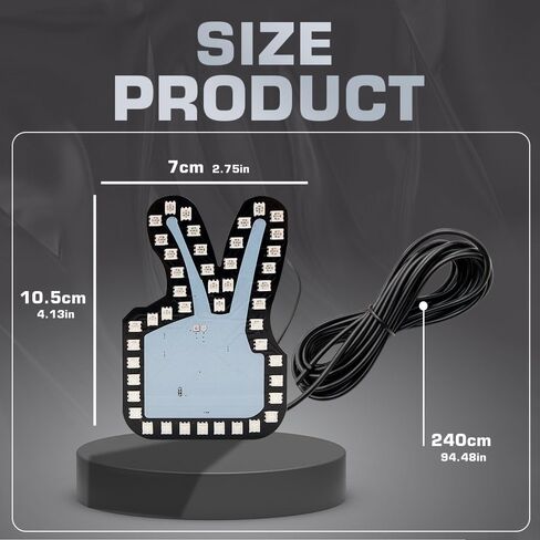 New LED RGB Thumb Colorul Gesture Light Funny Car Finger Light With Remote Road Rage Sign Finger Gesture Light (Thumb Gesture light) in Saudi Arabia
