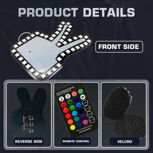 New LED RGB Thumb Colorul Gesture Light Funny Car Finger Light With Remote Road Rage Sign Finger Gesture Light (Thumb Gesture light) in Saudi Arabia