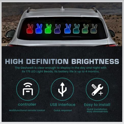 New LED RGB Thumb Colorul Gesture Light Funny Car Finger Light With Remote Road Rage Sign Finger Gesture Light (Thumb Gesture light) in Saudi Arabia