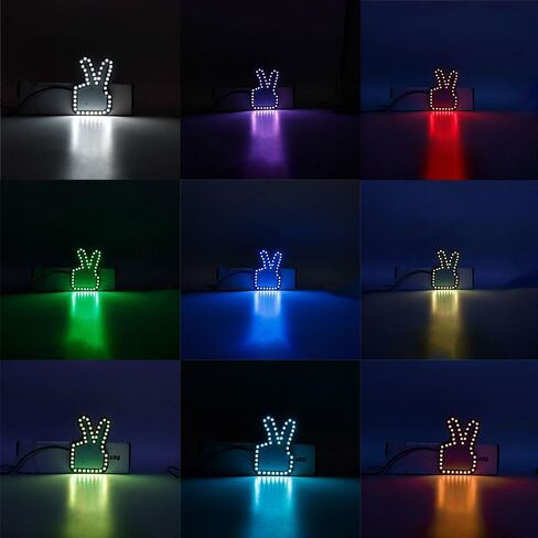 New LED RGB Thumb Colorul Gesture Light Funny Car Finger Light With Remote Road Rage Sign Finger Gesture Light (Thumb Gesture light) in Saudi Arabia