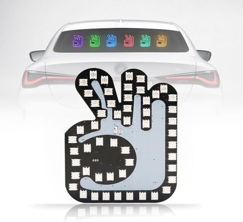 New LED RGB Thumb Colorul Gesture Light Funny Car Finger Light With Remote Road Rage Sign Finger Gesture Light (Thumb Gesture light) in Saudi Arabia