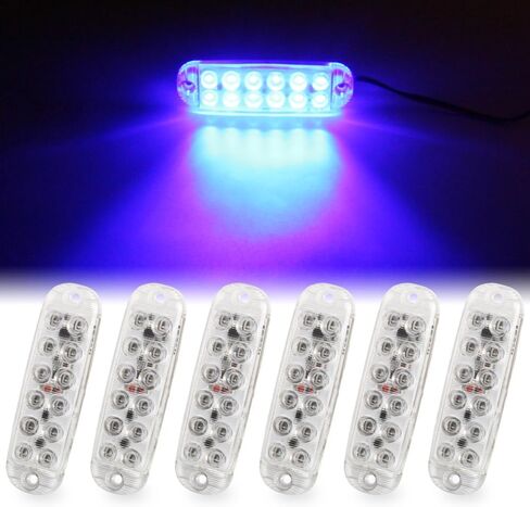 Sidaqi 6 قطع سطح جبل 12 LED أضواء وامضة الطوارئ القوية لشاحنة سيارة سيارة LED أضواء مصبغة صغيرة مقاومة للماء سوبر مشرق تحذير خطر أضواء وامضة أضواء العنبر القوية DC12-80V in Saudi Arabia