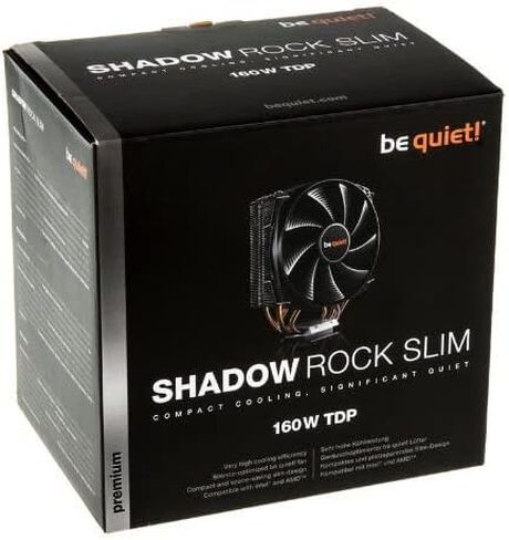 كن هادئاً! BK010 Shadow Rock Slim - مبرد وحدة المعالجة المركزية - 160 وات TDP- Intel LGA 775 / 1150 / 1155 / 1156 / 1366 / 2011 ومقبس AMD AM2 (+) / AM3 (+) / FM1 / FM2 / 754 / 939 / 940 in Saudi Arabia