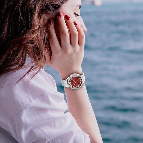 AMANECER Bezel Ring Designed for Galaxy Watch 6 Classic 43mm 47mm, Stainless Steel Stylish Frame Loop Adhesive Cover Protector Anti Scratch for Samsung Smartwatch 2023 Release (Original Silver, 47mm) in Kuwait