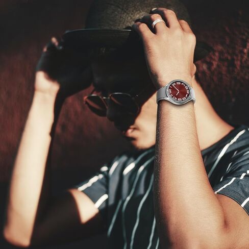 AMANECER Bezel Ring Designed for Galaxy Watch 6 Classic 43mm 47mm, Stainless Steel Stylish Frame Loop Adhesive Cover Protector Anti Scratch for Samsung Smartwatch 2023 Release (Original Silver, 47mm) in Kuwait