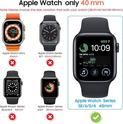 Suoman 4-Pack لساعة Apple Watch 40mm Diamonds Screen Protector Case Series 6/5/4/Series SE 2، لـ iWatch 40mm زجاج مقسى فائق النحافة + غطاء حماية ألماس (أربعة ألوان لساعة Apple 40 مم) in Saudi Arabia
