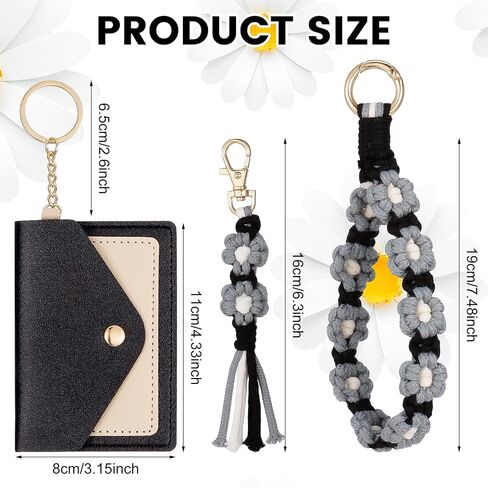 Boho Wristlet Keychain Wallet Lipstick Holder Handmade Wristband Bracelet in Saudi Arabia