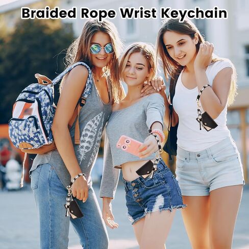 Boho Wristlet Keychain Wallet Lipstick Holder Handmade Wristband Bracelet in Saudi Arabia