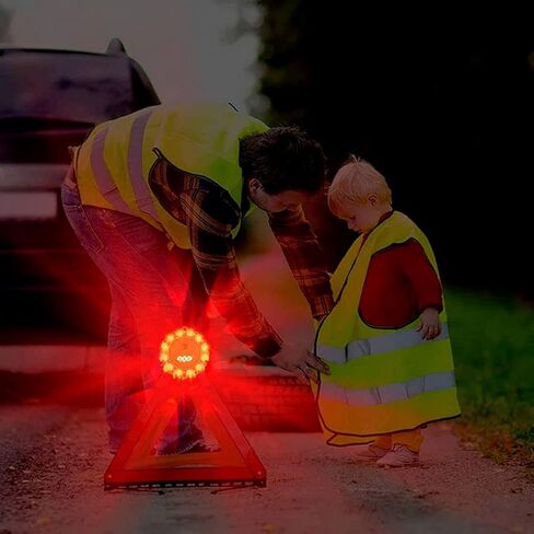 Aolyty LED مشاعل الطريق 4 حزمة قرص أمان على جانب الطريق 9 أوضاع تعمل بالبطارية منارة الطوارئ وامض ضوء تحذير مع مغناطيس وخطاف للمركبات والشاحنات وبناء حركة المرور (البطارية غير متضمنة) in Kuwait