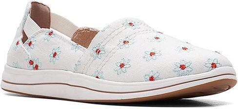 Clarks Women's Breeze Step Loafer, White Canva in Saudi Arabia
