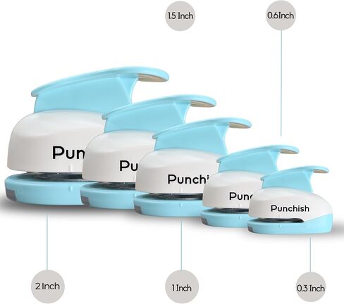 PUNCHISH- 5 Different Sizes Circle Punch Set with Sharp Blade for Smooth Edge Circles - Perfect Blue Color Tool for Crafting, Creating Patterns, Making Cards & Art Projects. in Saudi Arabia