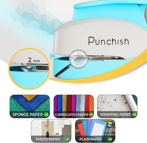 PUNCHISH- 5 Different Sizes Circle Punch Set with Sharp Blade for Smooth Edge Circles - Perfect Blue Color Tool for Crafting, Creating Patterns, Making Cards & Art Projects. in Saudi Arabia