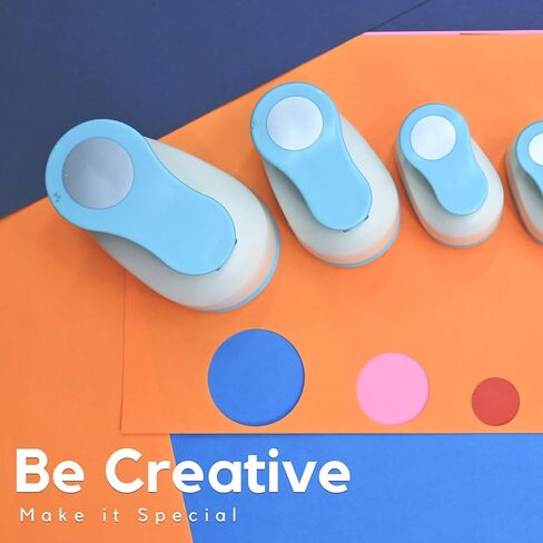 PUNCHISH- 5 Different Sizes Circle Punch Set with Sharp Blade for Smooth Edge Circles - Perfect Blue Color Tool for Crafting, Creating Patterns, Making Cards & Art Projects. in Saudi Arabia