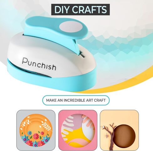 PUNCHISH- 5 Different Sizes Circle Punch Set with Sharp Blade for Smooth Edge Circles - Perfect Blue Color Tool for Crafting, Creating Patterns, Making Cards & Art Projects. in Saudi Arabia