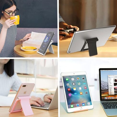 حامل الهاتف الخلوي، حامل هاتف محمول قابل للتعديل للمكتب متوافق مع جميع الهواتف الذكية، iPhone، Samsung، Galaxy، iPad، الكمبيوتر اللوحي 4-10 بوصة ملحقات المكتب (عبوتان) in Kuwait