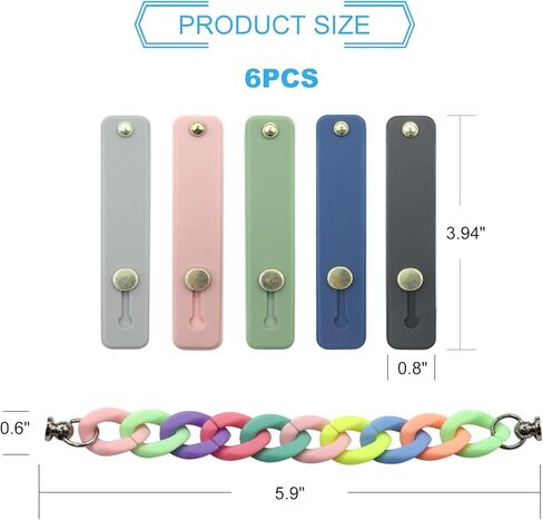 6 قطع من حامل الإصبع بحلقة الهاتف الخليوي وحزام حلقة حامل الهاتف لليد المحمولة تلسكوبي حلقات التمدد ومسند الإصبع يناسب معظم الهواتف الذكية 6 ألوان in Kuwait