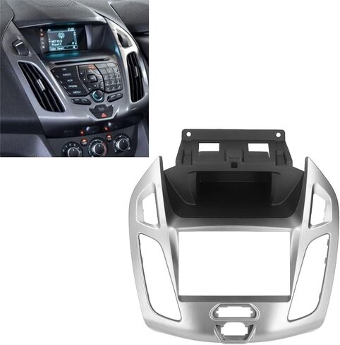 إطار قرص DVD صوتي 2DIN، استبدال ديكور محول لوحة القيادة لسيارة Transit Tourneo Connect 2013,2014,2015 (رمادي فضي) in Kuwait