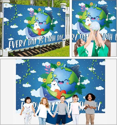 Large 71" X 43" Earth Day Decorations Banner, Earth Day Banner for School Classroom Decorations, Earth Day Decor Banner, Earth Day Party Decorations and Supplies for Earth Day Party Indoor Outdoor in Saudi Arabia