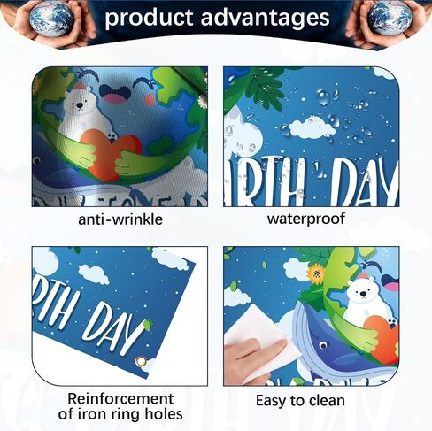 Large 71" X 43" Earth Day Decorations Banner, Earth Day Banner for School Classroom Decorations, Earth Day Decor Banner, Earth Day Party Decorations and Supplies for Earth Day Party Indoor Outdoor in Saudi Arabia
