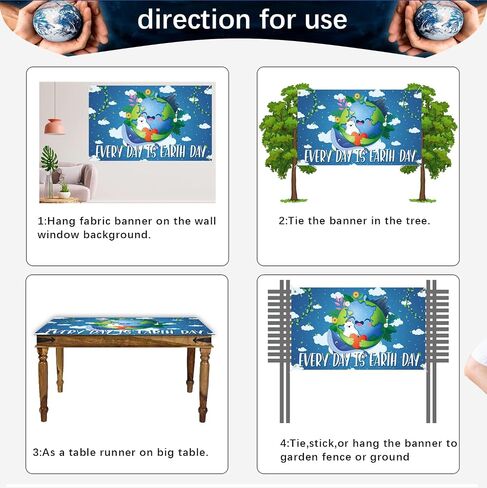 Large 71" X 43" Earth Day Decorations Banner, Earth Day Banner for School Classroom Decorations, Earth Day Decor Banner, Earth Day Party Decorations and Supplies for Earth Day Party Indoor Outdoor in Saudi Arabia