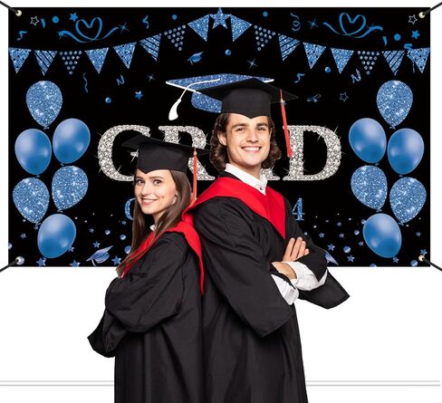 زخارف حفلات التخرج من Trgowaul باللون الذهبي الوردي 2024، فئة 2024، لافتة تخرج للتهنئة للفتيات، لوازم حفلات التخرج الجامعية، لافتات وعلامات التخرج باللونين الأسود والوردي in Kuwait