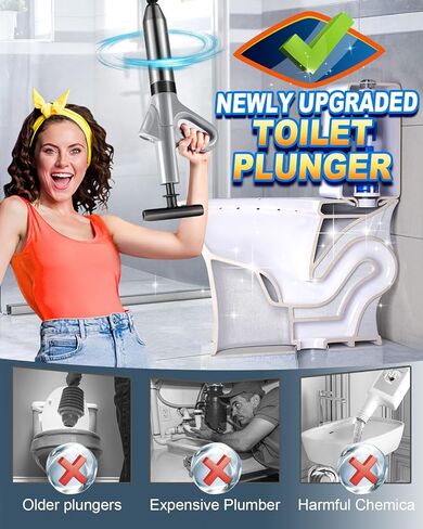 Plunger Toilet, Drain Clog Remover Tools, High Pressure Air Drain Blaster Gun with Real-Time Barometer, Plumbing Tools,Snake Drain Clog Remover, Toilet, Bathroom, Floor Drain, Sewer, Kitchen Clogged in Saudi Arabia