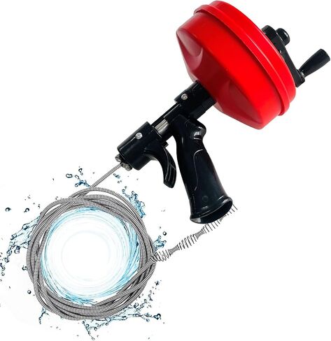 Sutekus Drain Auger Heavy Duty Flexible Plumbing Snake with Gloves Manually or Powered Clog Remover for Kitchen,Bathrom and Bathtub Drain in Saudi Arabia