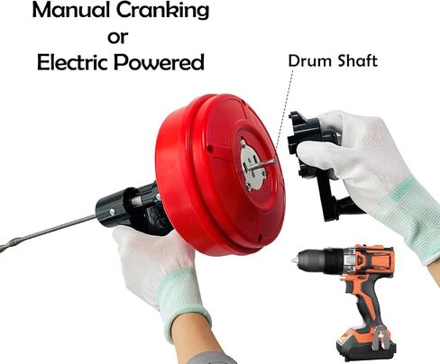 Sutekus Drain Auger Heavy Duty Flexible Plumbing Snake with Gloves Manually or Powered Clog Remover for Kitchen,Bathrom and Bathtub Drain in Saudi Arabia