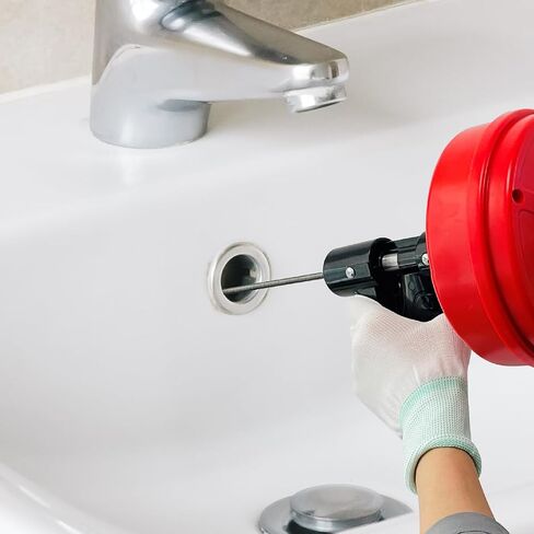 Sutekus Drain Auger Heavy Duty Flexible Plumbing Snake with Gloves Manually or Powered Clog Remover for Kitchen,Bathrom and Bathtub Drain in Saudi Arabia