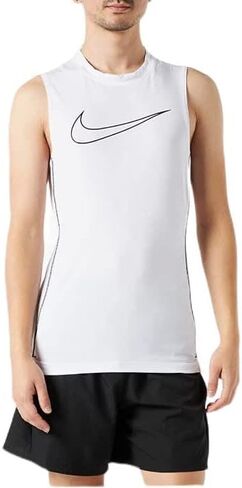 Nike Pro Dri-FIT Men's Tight Fit Sleeveless Tank Top (Small, White) in Saudi Arabia