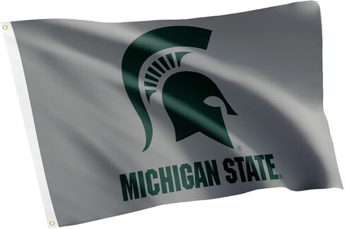 لافتات أعلام جامعة ولاية ميشيغان الصحراوية والصبار سبارتانز MSU 100% بوليستر للاستخدام الداخلي والخارجي 3×5 علم (التصميم I) in Saudi Arabia
